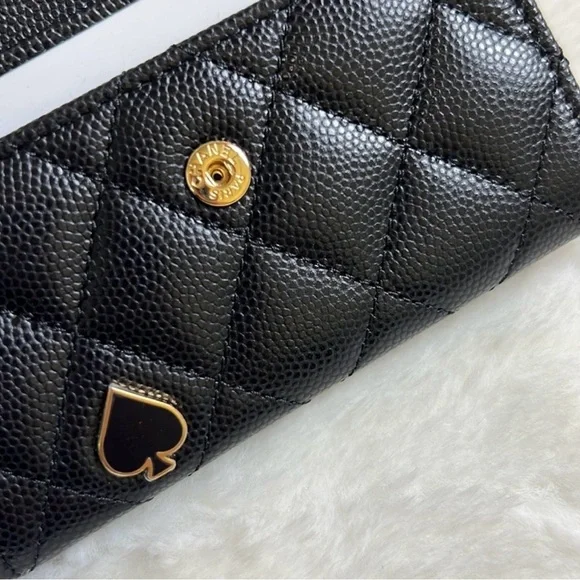 CHANEL Caviar Leather Heart Spade Tri-fold Wallet ♠️ - Picture 8 of 12